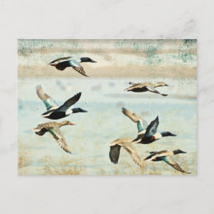 Carte postale Aquarelle Flying Ducks