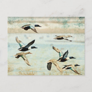 Carte postale Aquarelle Flying Ducks