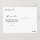 Carte Postale Aquarelle Foliage photo Merci de graduation (Dos)