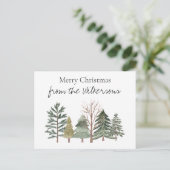 Carte Postale Aquarelle Forêt d'hiver Arbres simples (Debout devant)