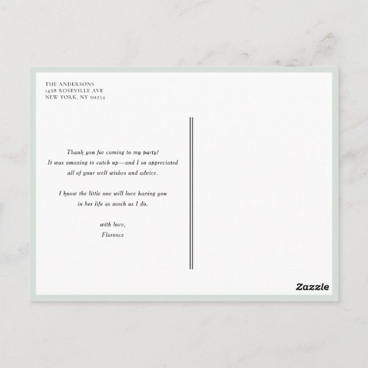 Carte Postale Aquarelle Forêt Enchantée de Bois Remerciements (Dos)