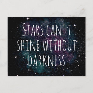 Carte Postale Aquarelle Galaxy Night Stars Citation Inspirationn