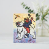 Carte Postale aquarelle garçon roi manèges puissance panthère bl (Debout devant)