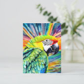 Carte Postale Aquarelle générée par l'IA mignonne Style perroque (Debout devant)