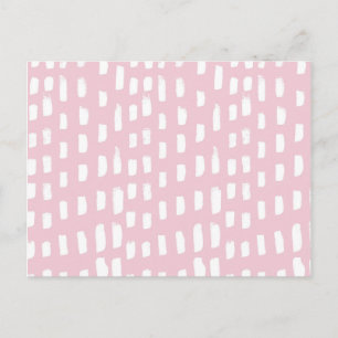 Carte Postale Aquarelle girly rose blanc motif