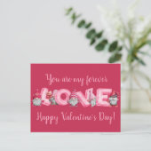 Carte Postale Aquarelle Gnomes Rose Valentine Salutation (Debout devant)