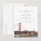 Carte Postale Aquarelle Golden Gate San Francisco Californie (Devant / Derrière)