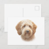 Carte Postale Aquarelle Goldendoodle (Devant / Derrière)