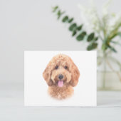 Carte Postale Aquarelle Goldendoodle (Debout devant)