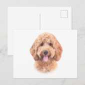Carte Postale Aquarelle Goldendoodle (Devant / Derrière)
