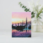 Carte Postale Aquarelle Gondola "Sunrise St. Mark's" (Debout devant)
