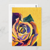 Carte Postale Aquarelle gothique Rose dorée (Devant / Derrière)