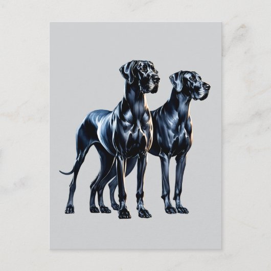 Carte Postale Aquarelle Great Danes (Devant)