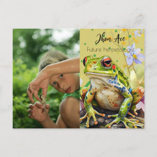 Carte Postale Aquarelle Grenouille Personnalisée Texte & Nom du 
