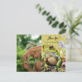 Carte Postale Aquarelle Grenouille Personnalisée Texte & Nom du (Debout devant)