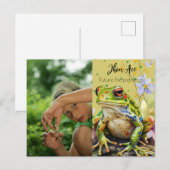 Carte Postale Aquarelle Grenouille Personnalisée Texte & Nom du (Devant / Derrière)