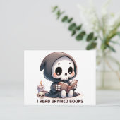 Carte Postale Aquarelle Griffeuse Louveur de livre (Debout devant)