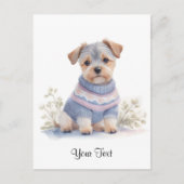 Carte Postale Aquarelle Gris Schnauzer Chien Chien Chien Chien P (Devant)