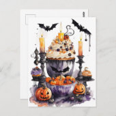 Carte Postale Aquarelle Halloween Sweets (Devant / Derrière)