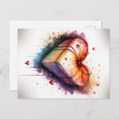 Carte postale Aquarelle Heart (Devant / Derrière)