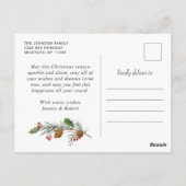 Carte Postale Aquarelle Holly Berry Noël (Dos)