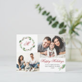 Carte Postale Aquarelle Holly Berry Noël 3 PHOTO Salutation (Debout devant)