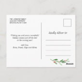 Carte Postale Aquarelle Holly Berry Noël PHOTO Salutation (Dos)