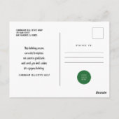 Carte Postale Aquarelle Holly Foliage | Salutations (Dos)