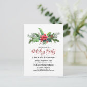 Carte Postale Aquarelle Holly Pine & Berry | Vacances (Debout devant)
