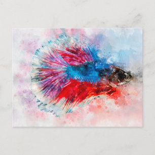 Carte Postale Aquarelle illustrant les combats tropicaux en Siam