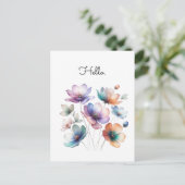 Carte Postale Aquarelle illustrant un joli bouquet de fleurs (Debout devant)
