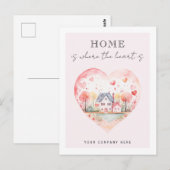 Carte Postale Aquarelle immobilière Coeur Accueil (Devant / Derrière)