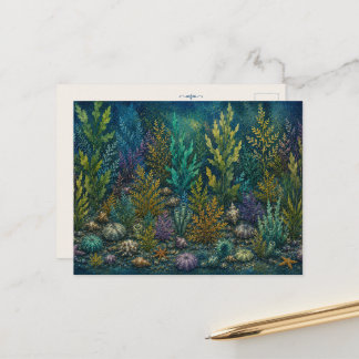 Carte postale aquarelle inspirée de l'océan et du