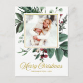 Carte Postale Aquarelle Joyeux vacances de Noël Photo (Devant)