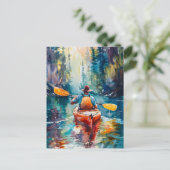 Carte Postale Aquarelle Kayak Peinture (Debout devant)