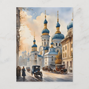 Carte Postale Aquarelle Kiev Ukraine