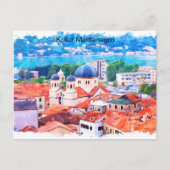 Carte Postale Aquarelle Kotor Montenegro (Devant)