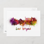 Carte Postale Aquarelle Las Vegas (Devant / Derrière)