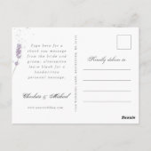 Carte Postale Aquarelle lavande fleurs mariage merci photo (Dos)