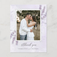 Aquarelle lavande fleurs mariage merci photo p
