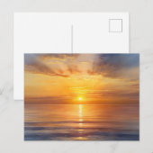 Carte Postale Aquarelle Lever de Soleil sur Mer Calme (Devant / Derrière)