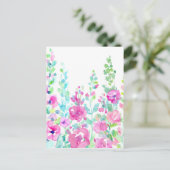 Carte Postale Aquarelle lit abstrait à fleurs (Debout devant)