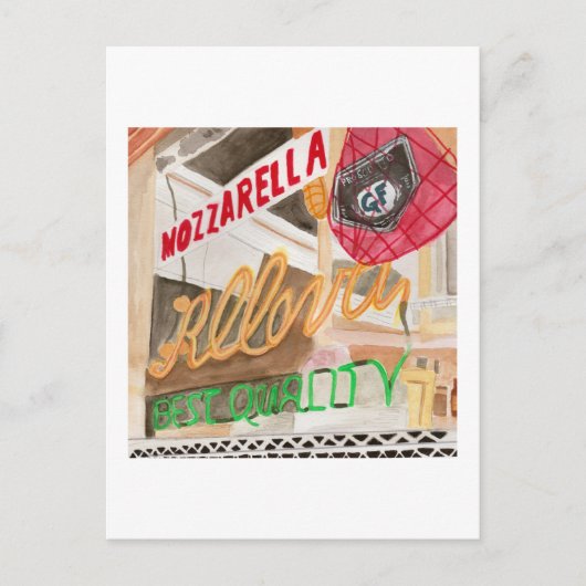 Carte Postale Aquarelle Little Italy Deli Window (Devant)