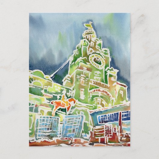 Carte Postale Aquarelle Liverpool (Devant)