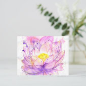 Carte Postale Aquarelle Lotus Flower 4 (Debout devant)
