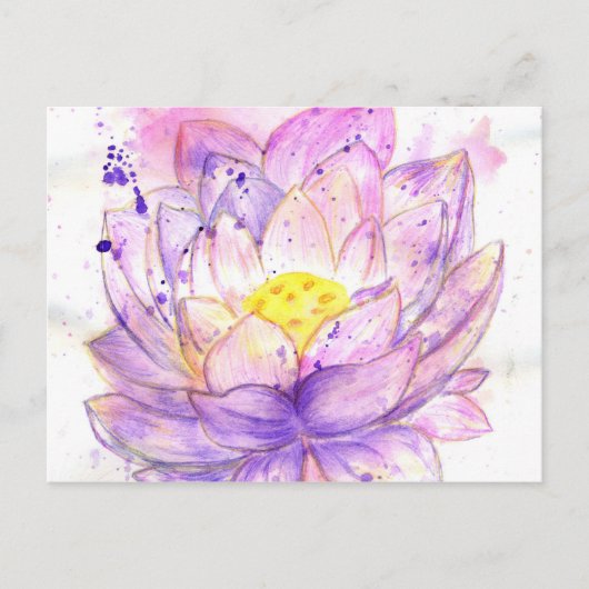 Carte Postale Aquarelle Lotus Flower 4 (Devant)
