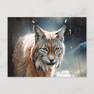 Carte Postale Aquarelle Lynx