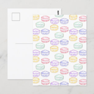 Carte Postale Aquarelle Macarons français