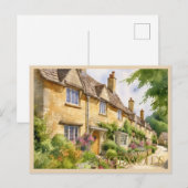 CARTE POSTALE Aquarelle magnifique les Cotswolds V (Devant / Derrière)