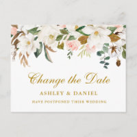 Aquarelle Magnolia Floral Changement La Date Or